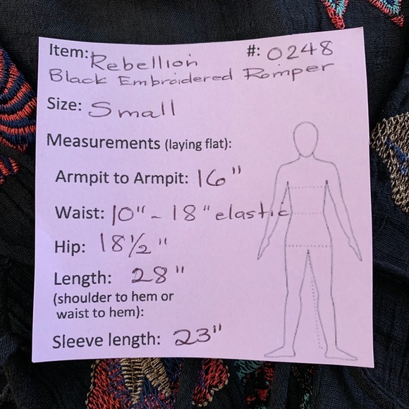 🔥5/$20🔥 Rebellion Chiffon Romper Embroidery - Picture 8 of 8